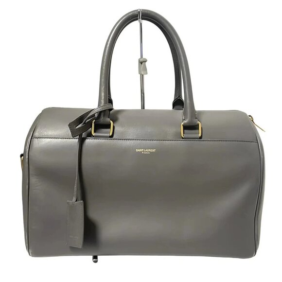 Auth SAINT LAURENT PARIS Duffle 6 322049 Dark Gray Leather - Handbag - Picture 1 of 9